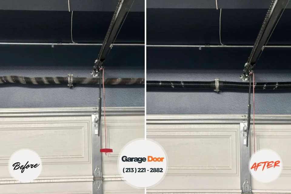 Before and after: garage door repair Hanover, PA